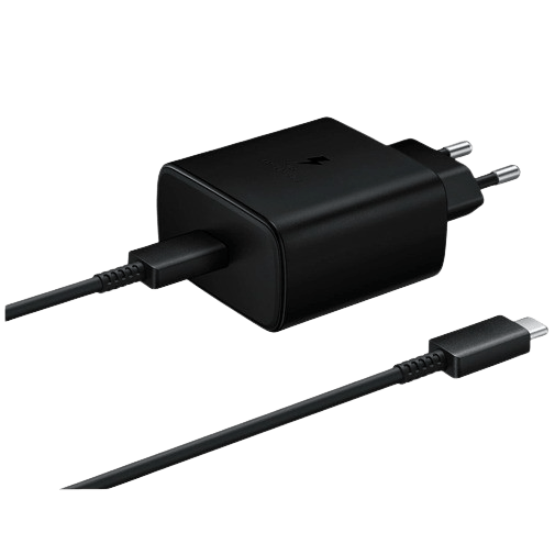 Samsung USB-C Ladeadapter mit Schnellladefunktion 45W + USB-C Kabel EP-TA845 Schwarz