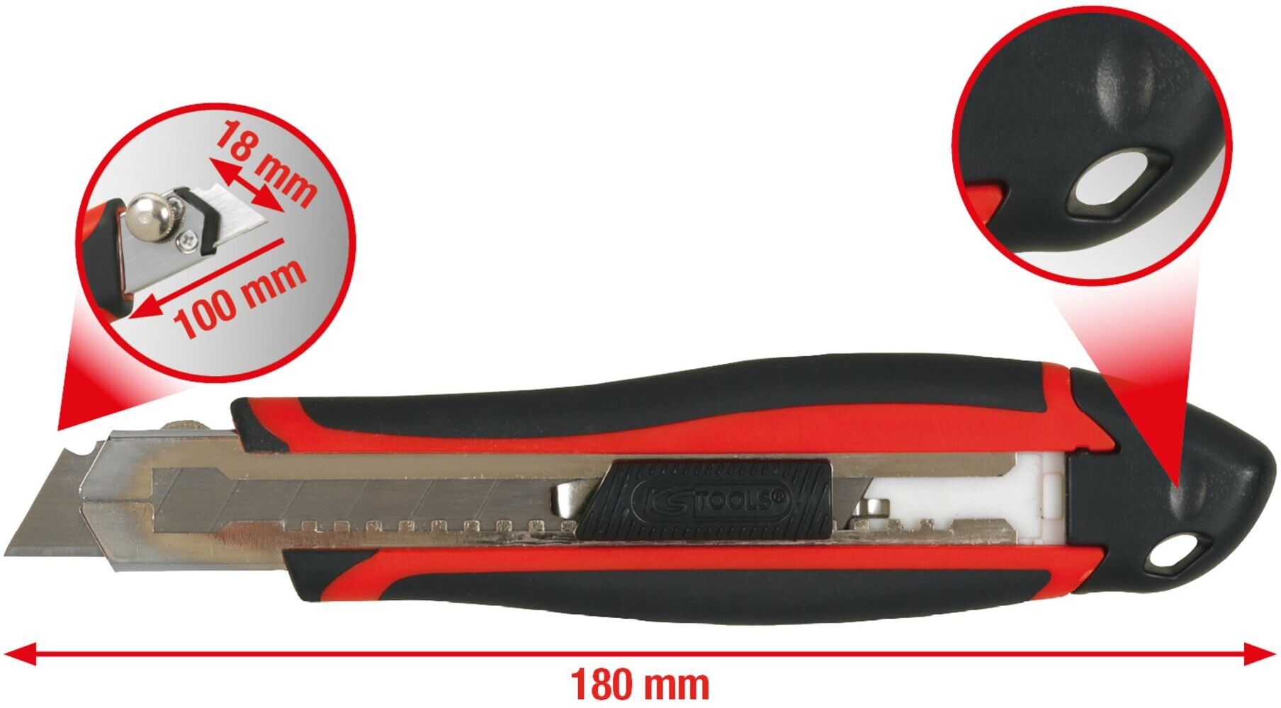 KS Tools Komfort-Abbrechklingen-Messer 18 mm (907.2175)