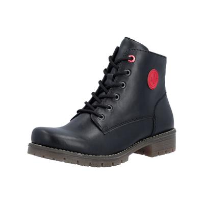 Schnürstiefelette RIEKER "Rieker Stiefelette Lederimitat", Damen, Gr. 40, schwarz, Lederimitat, Schuhe Schnürstiefelette