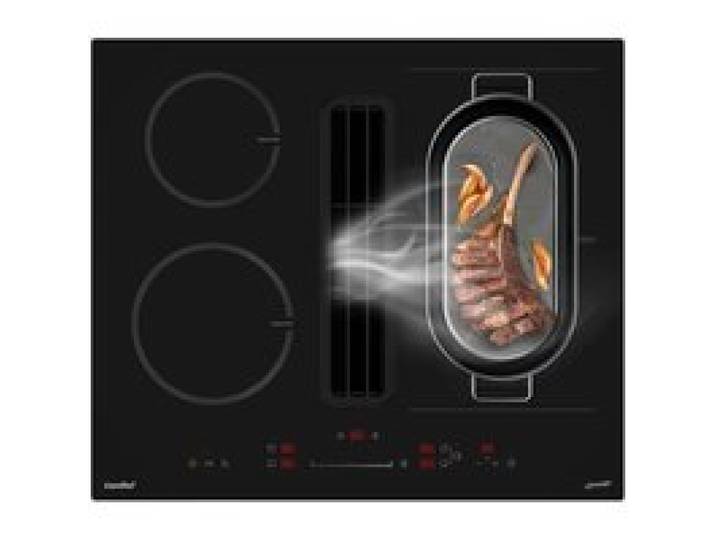 Table de cuisson - Plaque de cuisson à induction aspirante COMFEE 60 cm 4 foyers avec hotte intégrée 638 m³/h 7400W A++