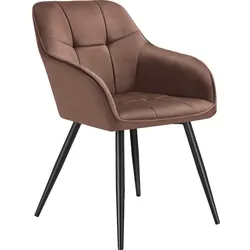 tectake Stuhl Marilyn, Samtoptik, gesteppt  Braun/Schwarz