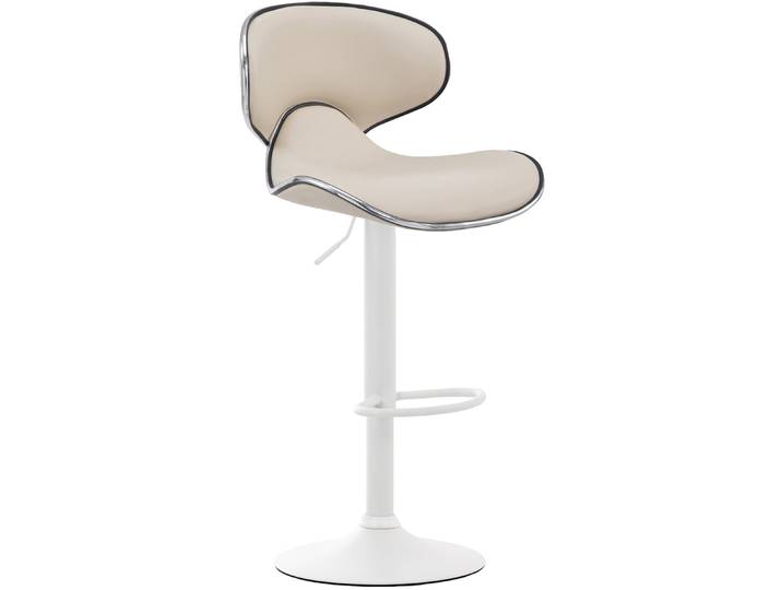 TPFLiving Barhocker Las Palmas Gestell weiß Kunstleder - Creme