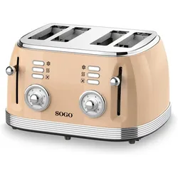 Sogo 4-Scheiben-Toaster Eternal Retro Serie, Toaster, Beige