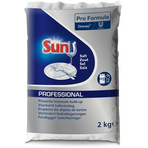 Sun Spülmaschinensalz Professional, Pro Formula, Spezialsalz, gegen Kalk und Wasserflecken, Wasserenthärter, Beutel, 2 kg
