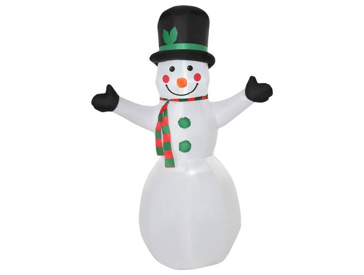 WEIHNACHTSSCHNEEMANN aufblasbarer Schneemann mit 2 Modulleuchten Weiß