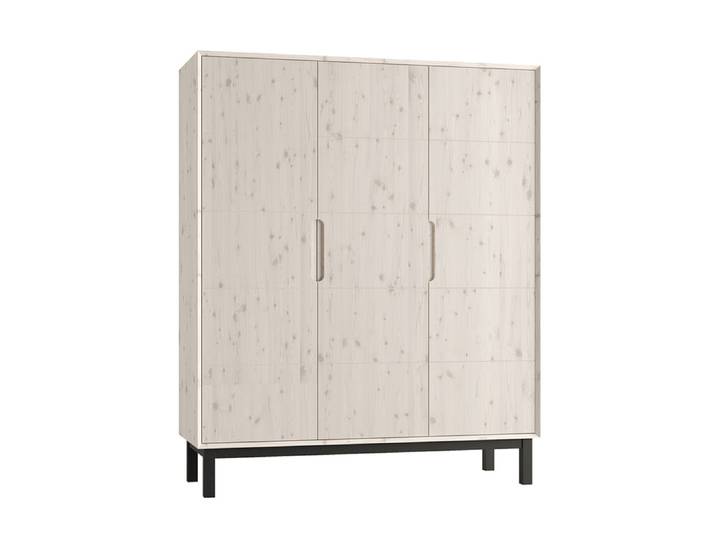 Armoire 3 portes Pinio Country Bois blanchi