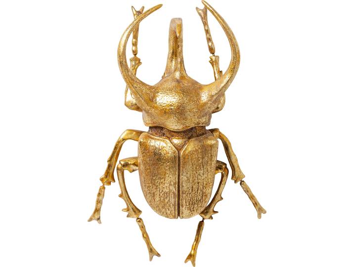 Wanddekoobjekt KARE DESIGN Atlas Beetle Gold , gold, B:26cm H:35,5cm T:15cm, Polyresin, Wanddekoobjekte, Wanddekoobjekt, aus Polyresin