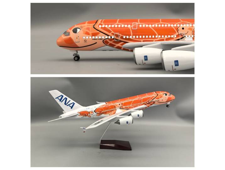 Nouveau modèle d'avion tortue Orange Airbus a380 47CM, modèle d'avion japonais Air ANA Airbus A380 pour exposition, cadeaux Souvenirs
