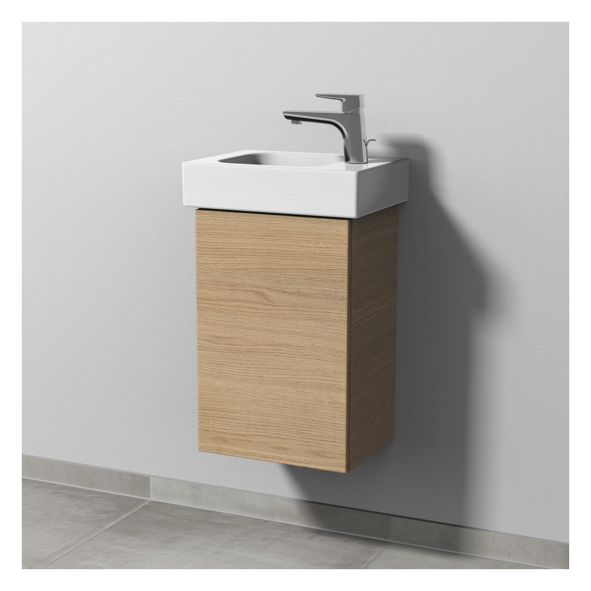 Sanipa 3way Waschtischunterbau zu Geberit iCon Waschtisch mit 1 Tür, Eiche-Nordic SM65748