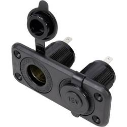 TRU COMPONENTS Dual-Kfz-Einbaubuchse mit Schutzkappe Belastbarkeit Strom max.=20 A 12 V/DC 548040