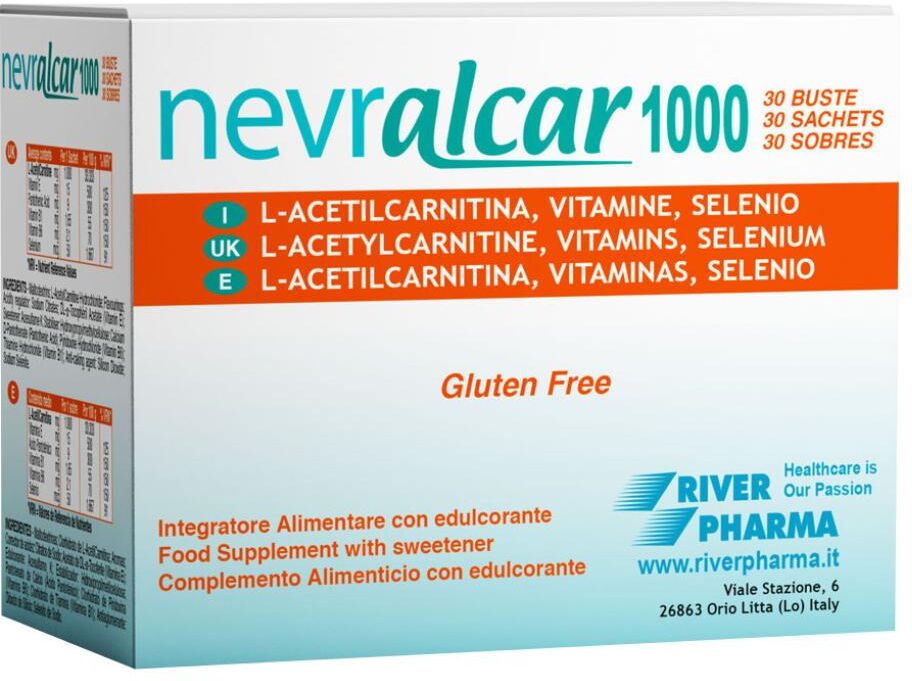 BIONATIVA SpA River Pharma Linea Benessere NevralCar 1000 Integratore Alimentare 30 Buste