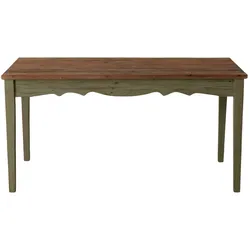 Boltze Tisch Gotland Landhaus, 160 x 80 x 80 cm, natur, grün