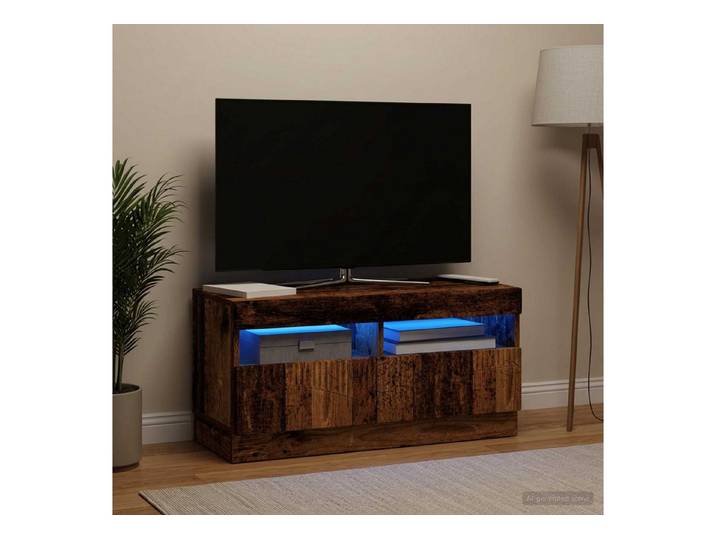furnicato TV-Schrank LED TV Schrank Altholz (1-St) LED-beleuchtetes Lowboard mit umkehrbaren Türen für dein Wohnzimmer