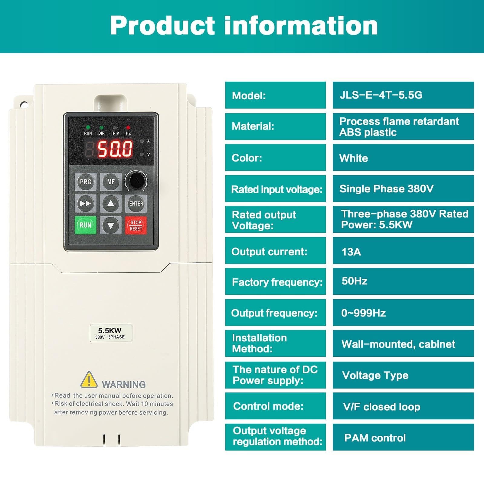 Selius Driefasige Frequentieomvormer met 5,5 kW Vermogen en 380 V Ingangsspanning