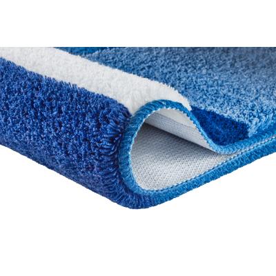 Badematte KLEINE WOLKE "»Ariana«, Badvorleger, Badezimmer Teppich", blau (royalblau), H:20mm, Polyester, Badematten, Badematte, Geometrisches Design mit kontrastierendem Mittelstreifen