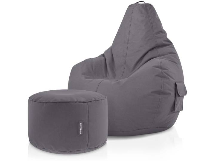 Gaming Sitzsack + Pouf Cozy im Set aus PVC - Türkis
