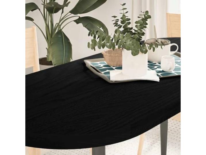 HEFZGDB Massivholz Eiche Tischplatte Dunkelbraun 140x60x4 cm Oval für Couchtisch Beistelltisch Stehtisch Robustes Material Natürliche Schimmelresistenz Vielseitig Einsetzbar
