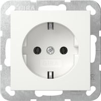 Schutzkontaktsteckdose Typ F 16 Ampere 250 Volt ohne Befestigungskrallen weiß, Retail