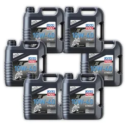 6x Motoröl LIQUI MOLY 1243 Motorbike 4T 10W-40 Street 4 Takt Motoröl Kanister 4 Lit