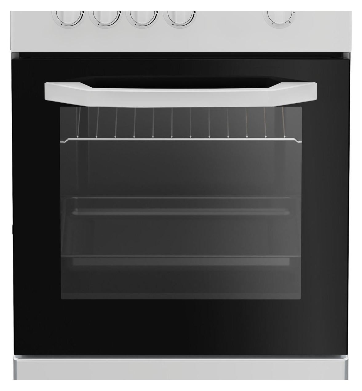 Beko CSG42001FW, Freistehender Herd, Weiß, Drehregler, Weiß, Metall, Vorderseite