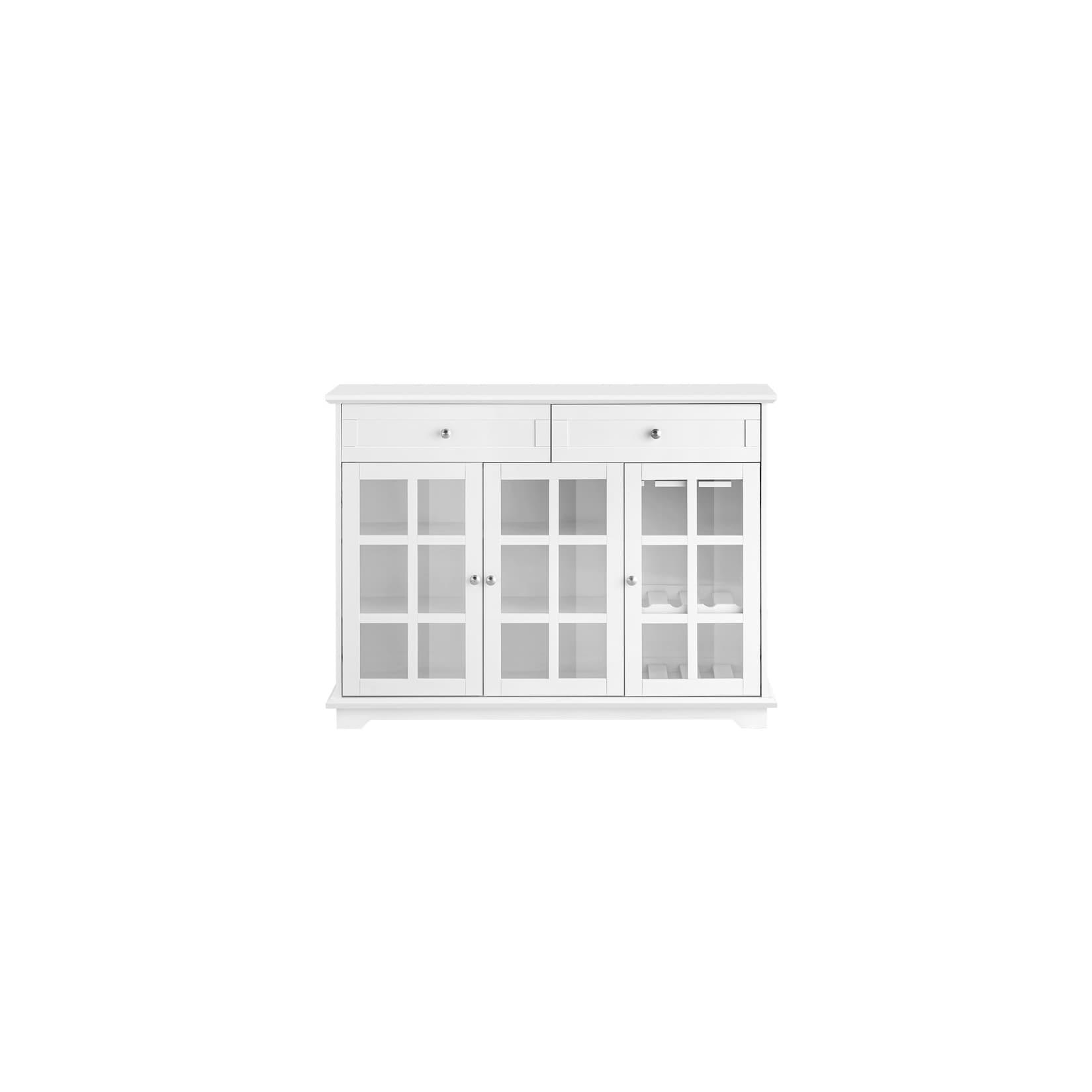 SoBuy Sideboard mit 2 Schubladen Weiß 119x40x90cm Modern