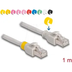 DELOCK 80118 - Patchkabel Cat.6A S/FTP mit farbigen Clips 1 m