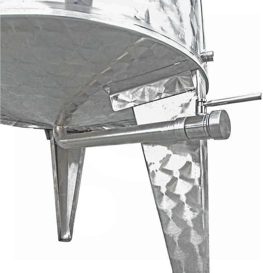 Polsinelli Cuve inox fond conique 300 L chapeau flottant à air