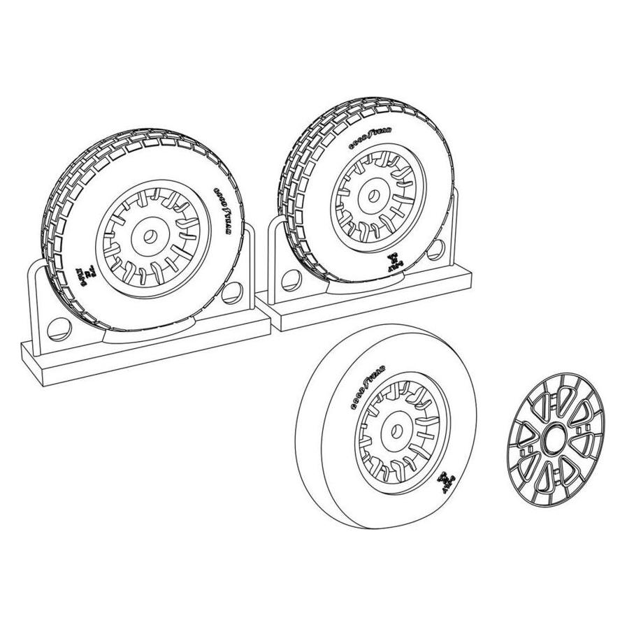 Brengun F4U Corsair Block Thread Wheels set (BRL48114)