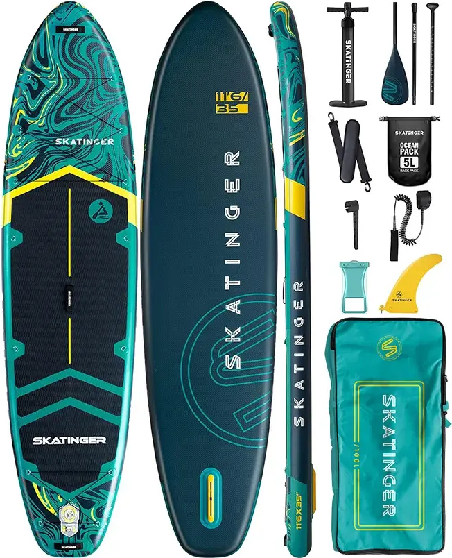 SUP SKATINGER Prana Lava Grün 350x89x15 cm (11'6'') Yogabrett