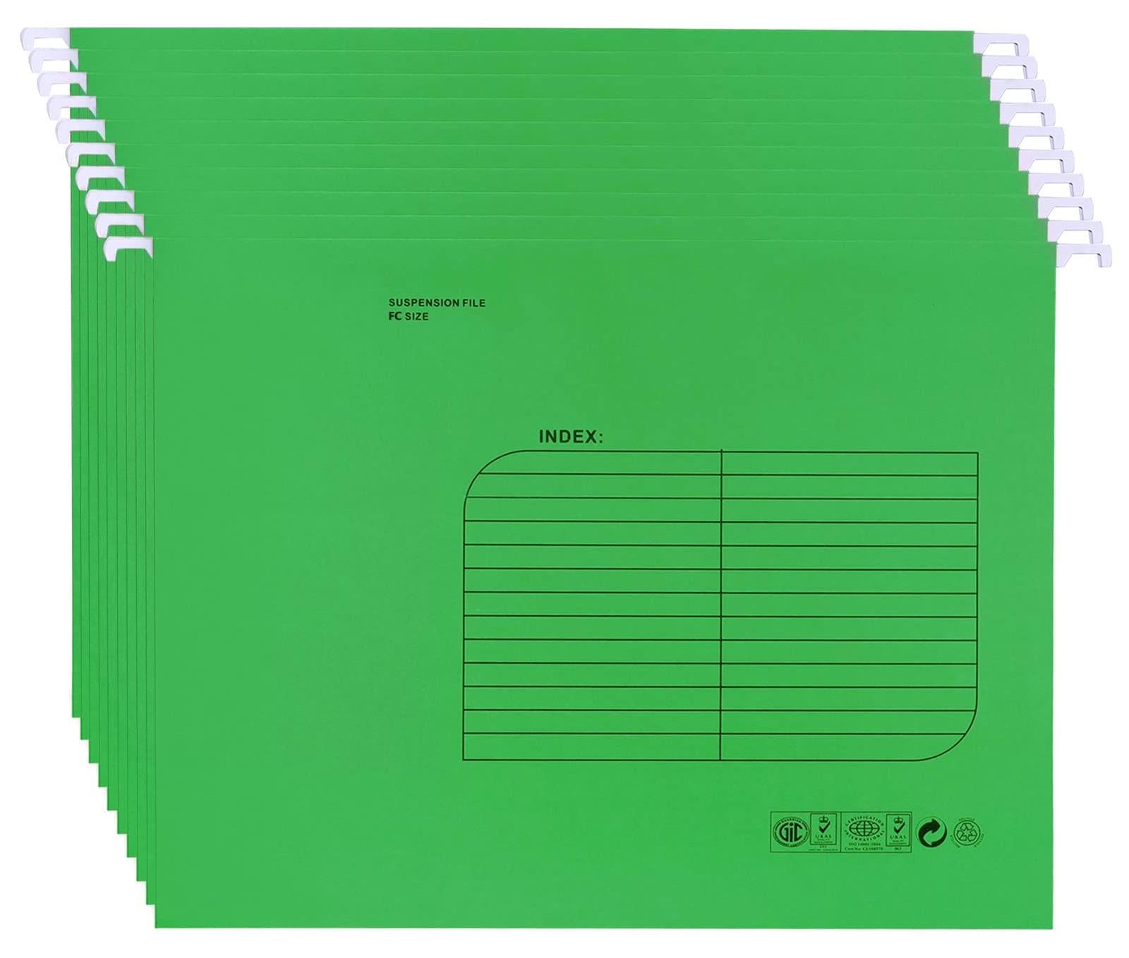 Selius Suspension Files met Tab en Card Inserts, 25 stuks, Groen