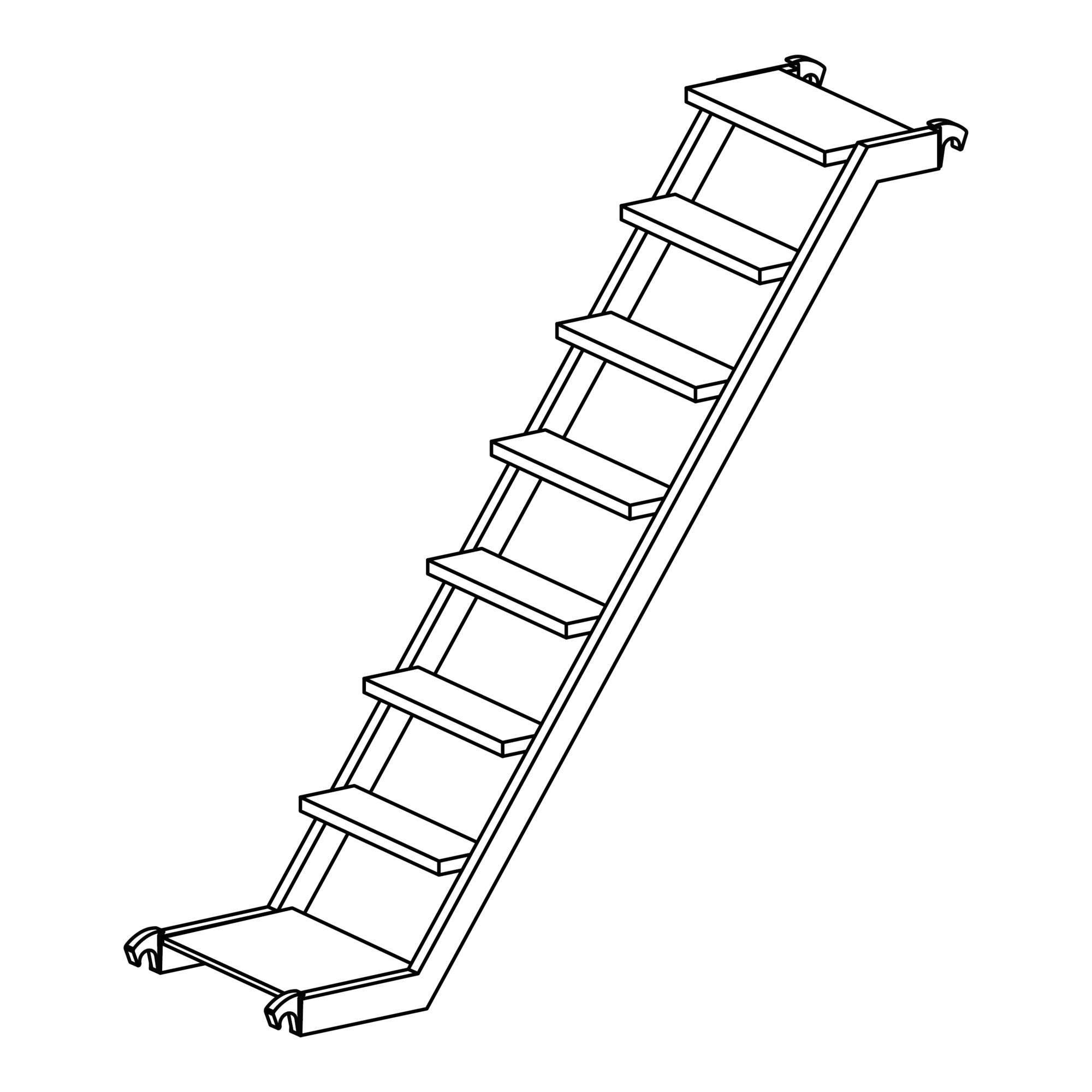 Hymer Treppe | 2,50 m x 0,53 m | mit rutschfesten Stufen und Geländer, 627340)