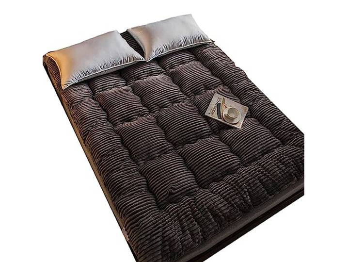 AVkgwrtb Futon-Matratze aus Milchkaschmir-Baumwolle mit Memory-Schaum Mehrfarbig 90 x 200 cm, 120 x 200 cm, 150 x 200 cm Reise-Camping-Schlafsaal: Aufrollbare Bodenunterlage(Gray Grau,150x200cm)
