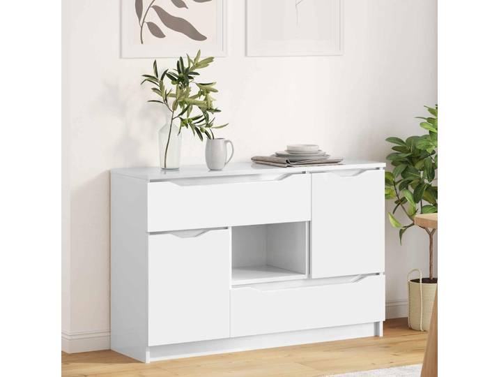 vidaXL Sideboard Blanc brillant 100 x 30 x 65\,6 Bois composite