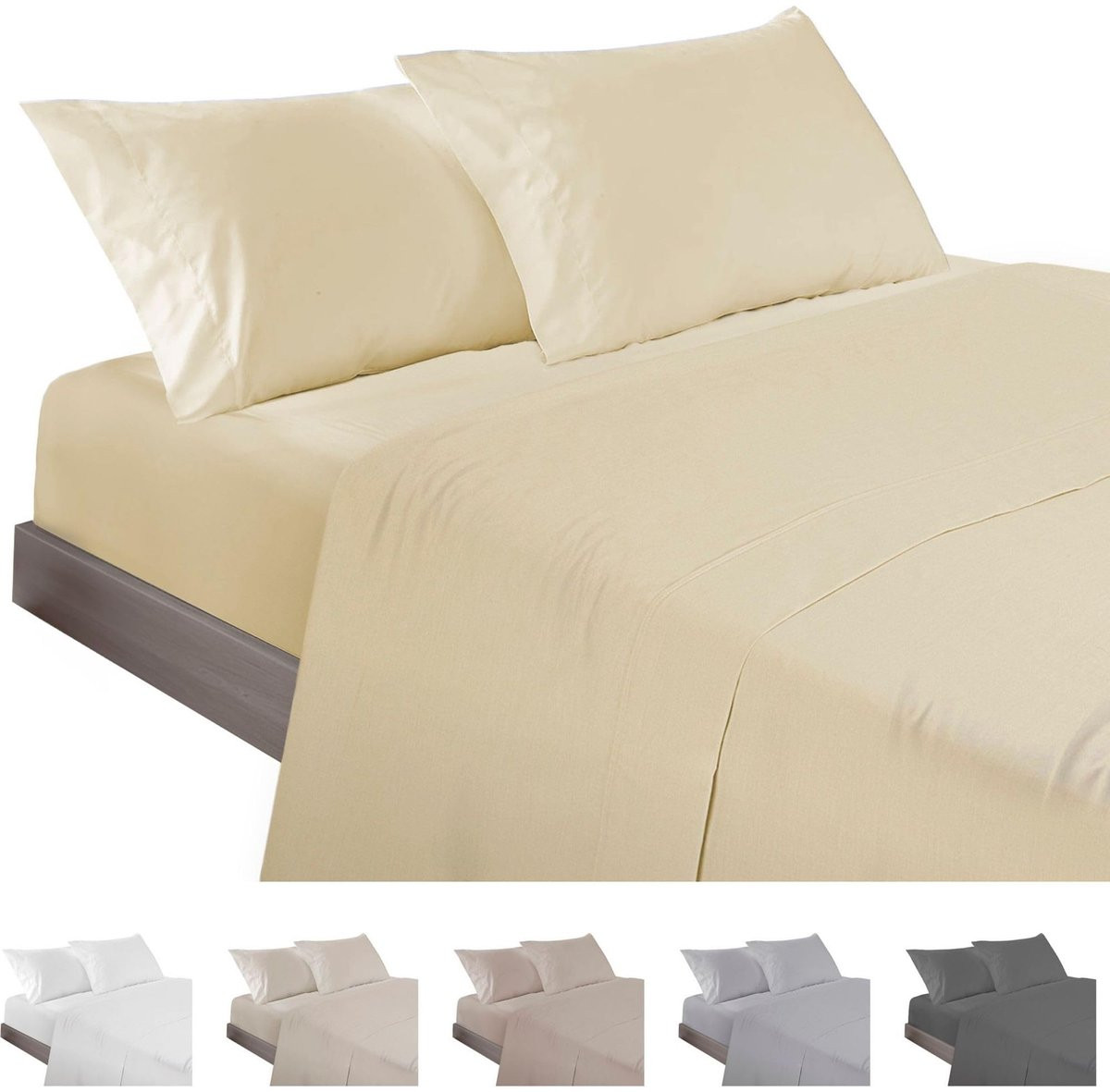 Omgoods 4-delige bedlinnen set voor 160 cm bedden - Geel