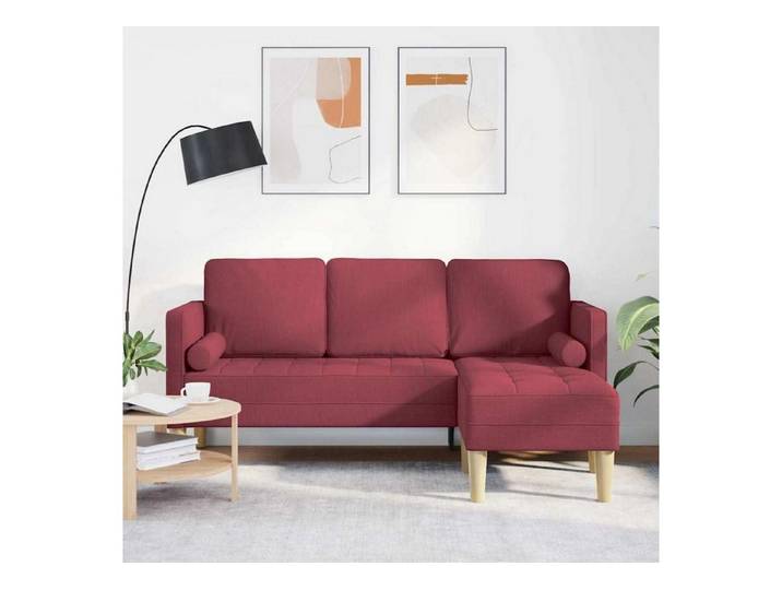 LuxusKollektion Ecksofa Ecksofa L Form Stoff Weinrot Sofa Set 173 131 Weinrot L-förmiges Sofa
