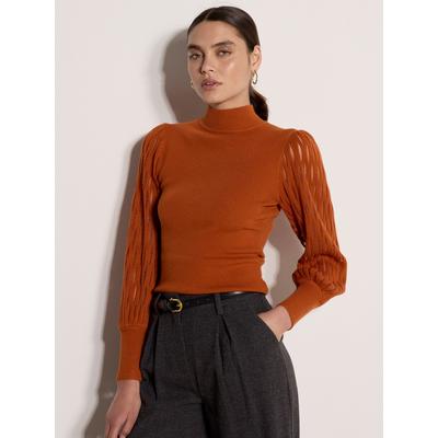 Strickpullover APRICOT "Enganliegender Pullover", Damen, Gr. 8, orange, Strick, , Modisch, normal normal, Gerippte Bündchen, Pullover Strickpullover, mit Mesh-Armen
