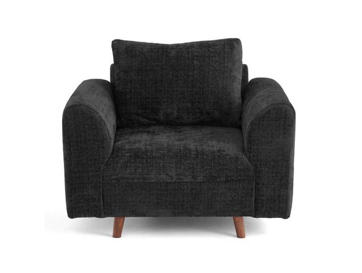 Rune - fauteuil en velours texturé - Gris Anthracite