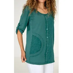 Baumwoll-Bluse in türkis in Größe 46 von DW-Shop, Türkis, 46