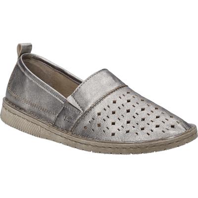 Slipper JOSEF SEIBEL "Sofie 27, platin", Damen, Gr. 41, grau (platin), Obermaterial: 100% Rindsleder Leather cow., Schuhe Slipper