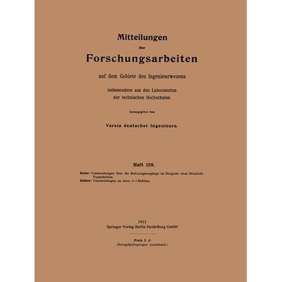 Mitteilungen über Forschungsarbeiten auf dem Gebiete des Ingenieurwesens, Taschenbuch von Kurt Hoefer,Robert Szitnick, Springer Berlin,