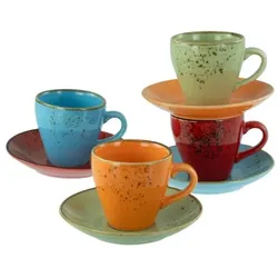 CreaTable Nature Collection Mediterran Tassen Set 8-tlg Steinzeug