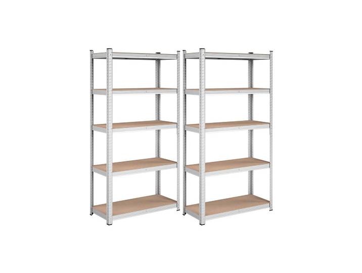 Hansiro Standregal 2Er-Set, Silberfarben, Metall, 90x180x40 cm, Freizeit & Co, Heimwerken, Werkstatteinrichtung