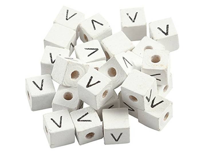 Creativ Letter kralen, wit, one size