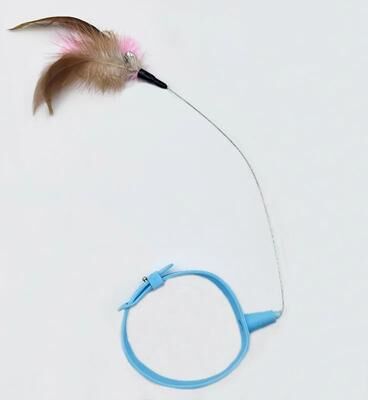 Uplift Treasures Interactive Feather Bell Cat Collar Toy blue