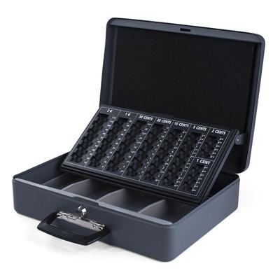 PAVO Premium Geldkassette XL aus robustem Stahl inkl. Euro Münzbrett 2 Tragegriffe