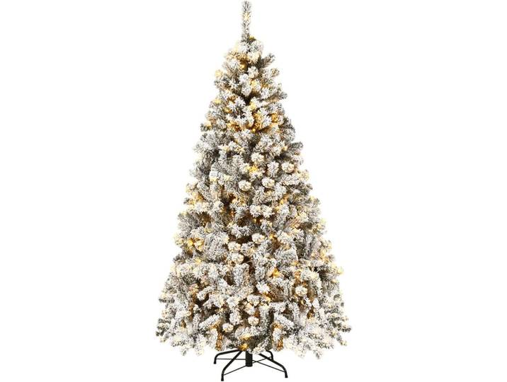 Sapin de noël artificiel enneigé lumineux 1010 branches blanc 230cm