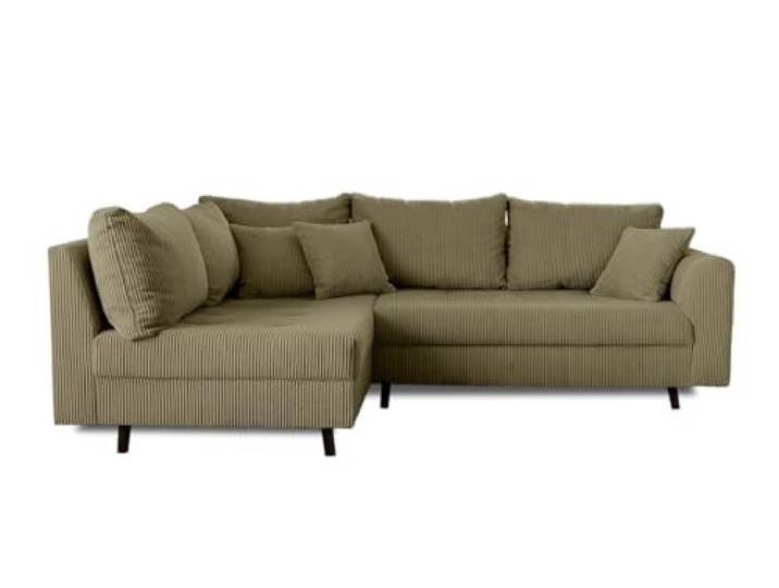 Lisa Design Rune – Ecksofa Links – 4-Sitzer – aus Cord Grün