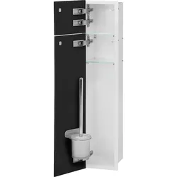 WC-Wandcontainer 2 schwarze Glastüren BxH: 178x825 mm Anschlag links innen weiß Evenes