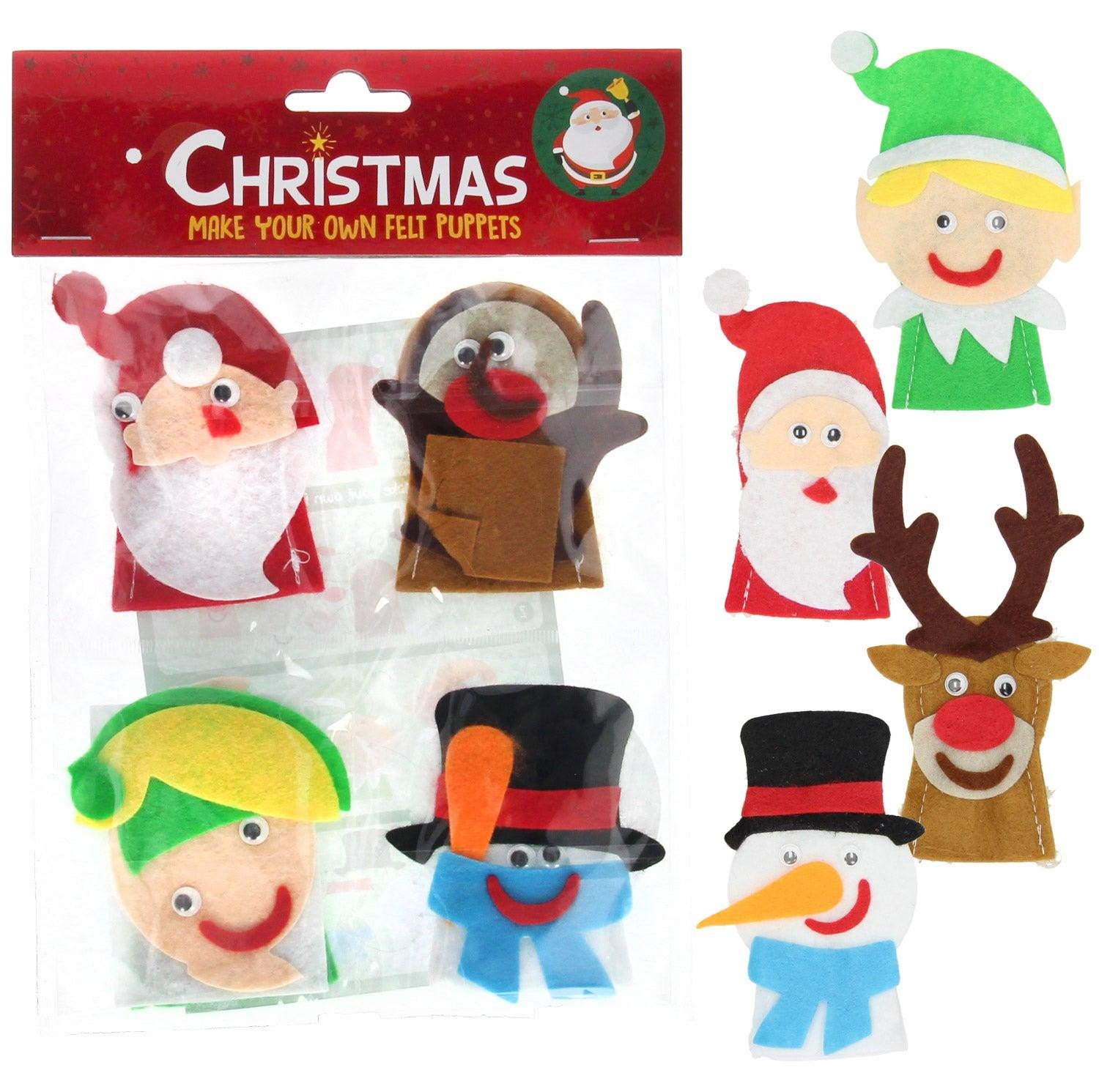 Wins Holland Set van 4 Vilten Kerstfiguren Vingerpoppen