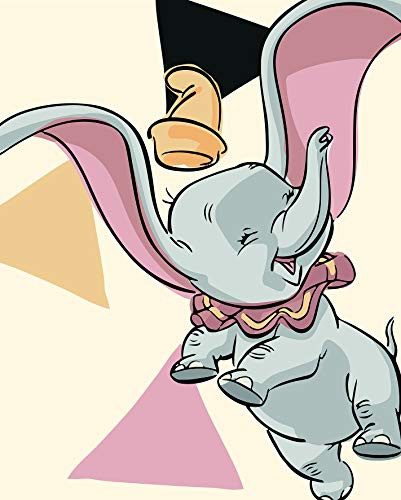 Komar Disney Dumbo Angles Kunstdruk voor de Kinderkamer, Breedte: 40 cm, Hoogte: 50 cm